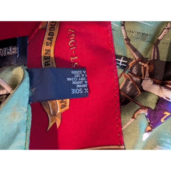 VINTAGE Ralph Lauren Silk Scarf Equestrian Horses Polo Made in Japan 35 x 35 - Picture 4 of 9